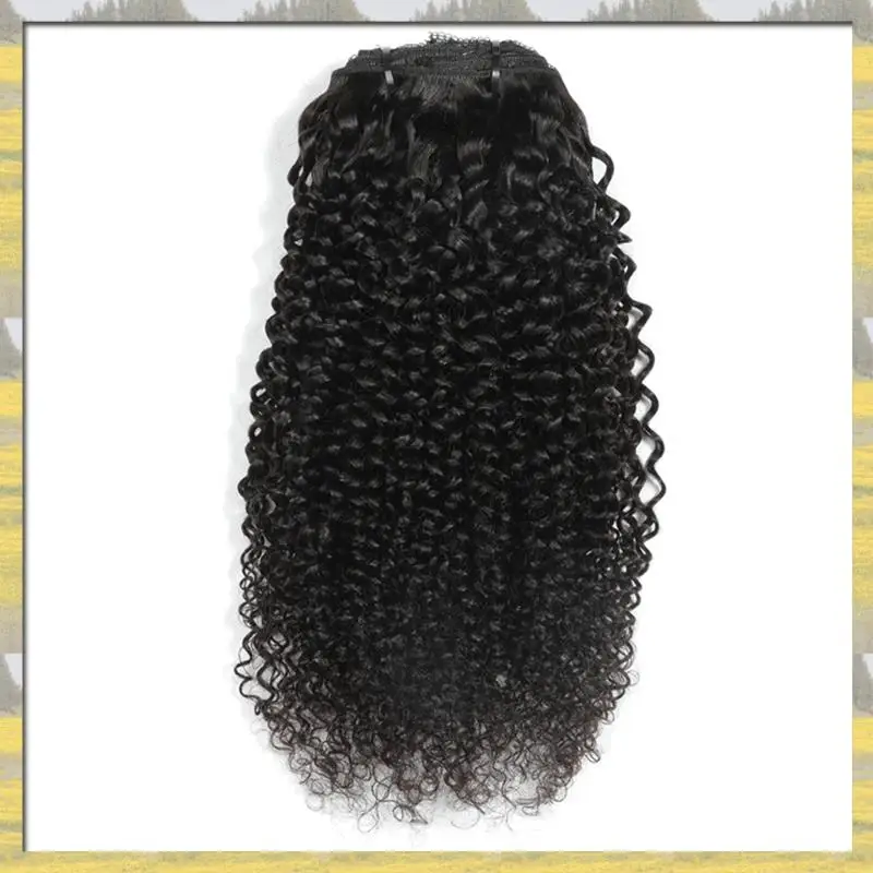

Hot Sale Hair Wig Natural Curls Hair Clip In Hair Extensions Full Head Sets Afro Hair Curls Clip Ins Bundles Natural Black