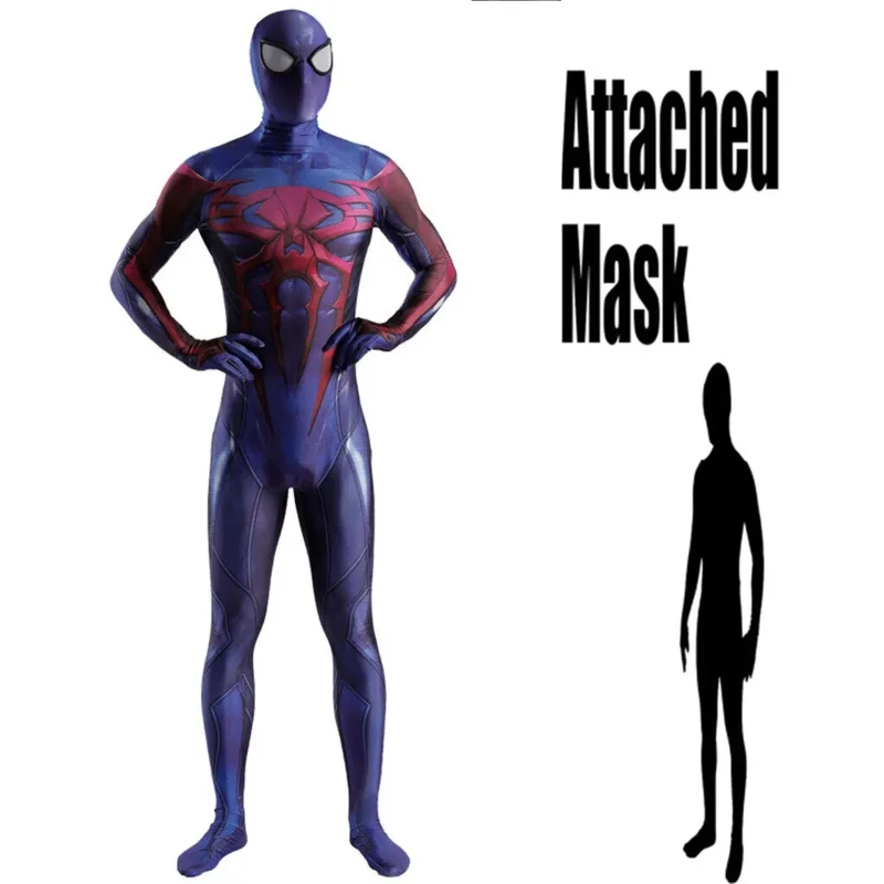 AD1 هالوين 2099 ميغيل أوهارا العنكبوت تأثيري حلي الأولاد أزرق أحمر ارتداءها Zentai كامل الجسم البدلة الكبار Kids5 @ rD ~