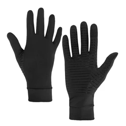 831C Women Men Gloves Copper Fiber Spandex Touch Screen Tips Gloves for Running Sports Winter Warm Football Hiking Driving