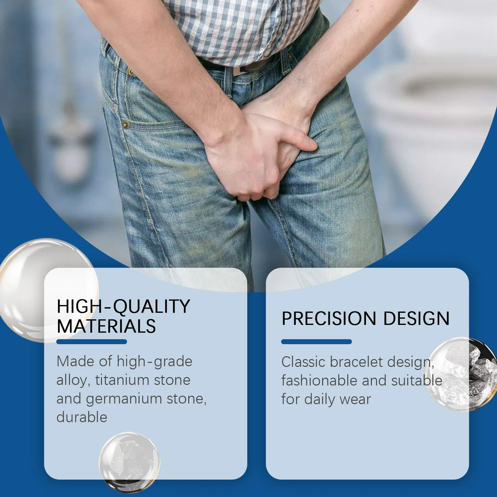 สร้อยข้อมือแม่เหล็ก สร้อยข้อมือดูแลต่อมลูกหมาก ช่วยเพิ่มสุขภาพต่อมลูกหมากสำหรับผู้ชาย ใช้ต่อเนื่อง ฟื้นฟูสุขภาพร่างกาย สายรัดต่อมลูกหมาก