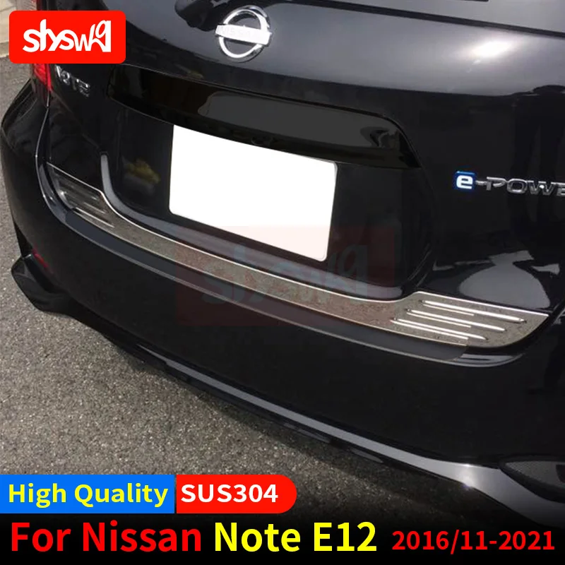 1 PCS Tailgate Lower Trim Stainless Steel Exterior Accessories for NISSAN Note E12 Luggage Compartment Edge Cover Sequin Styling