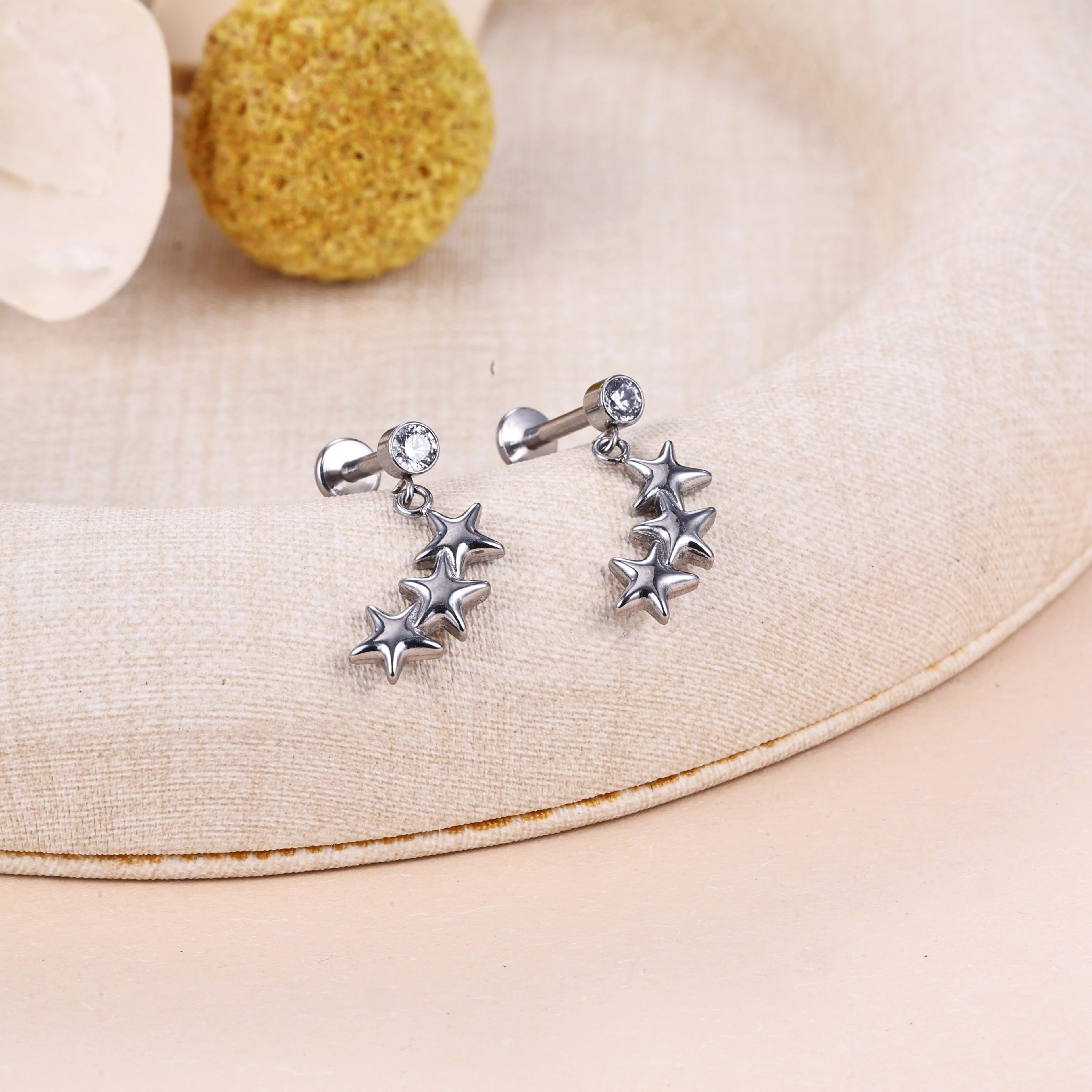 1 Pasang Anting Kancing Bintan - Body Jewelry High End ulasan dan harga