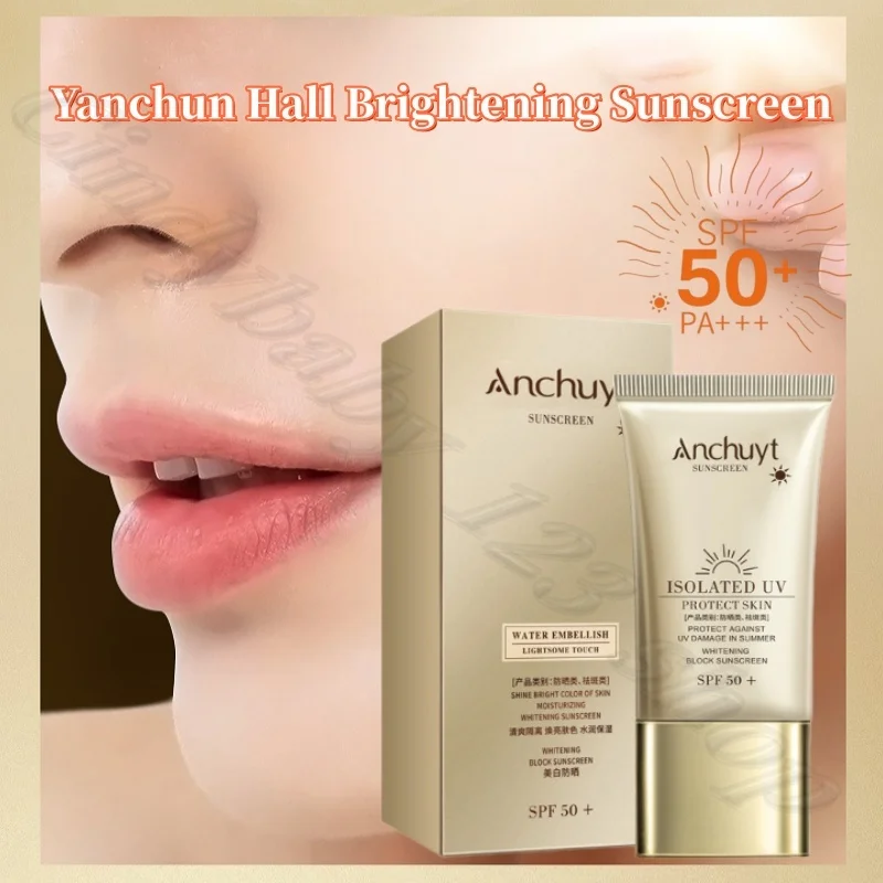 Protector Solar Aclarante Yanchun Tang SPF50+, Protección Contra Daños Solares, Aislamiento UV, Refrescante, No Grasoso y Anti-Sudor, 30g