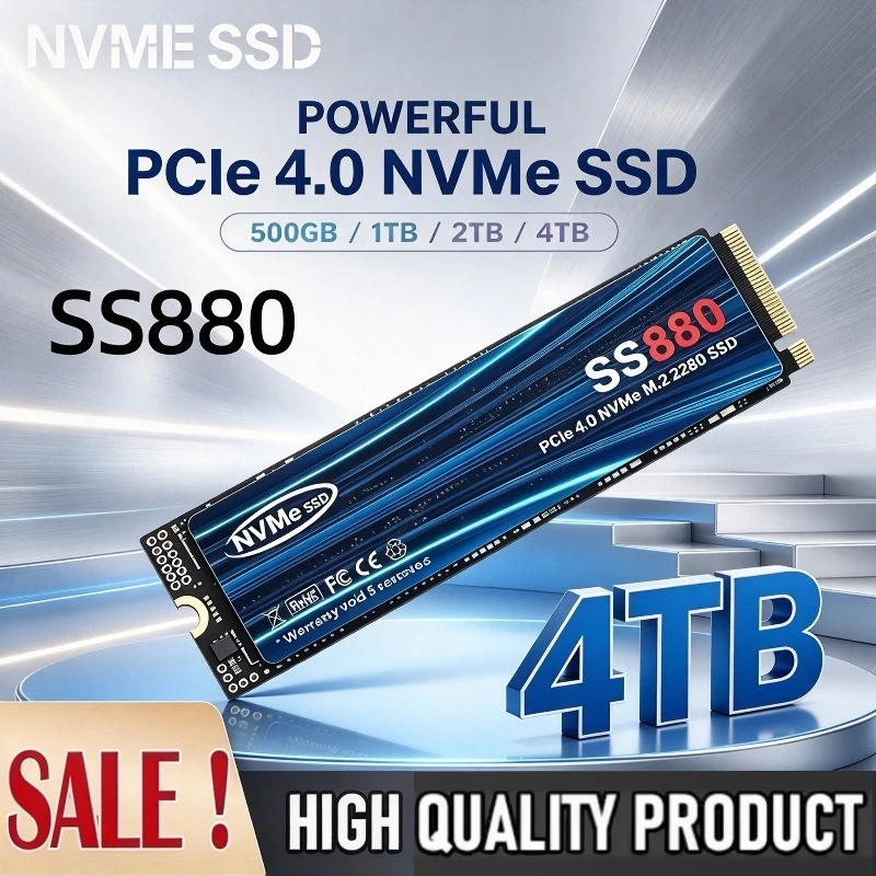 Original SS880 M2 SSD  2TB 4TB M.2 2280 PCIe NVME SSD 7300MB/s Internal Solid State Drive Hard Disk for Laptop Desktop