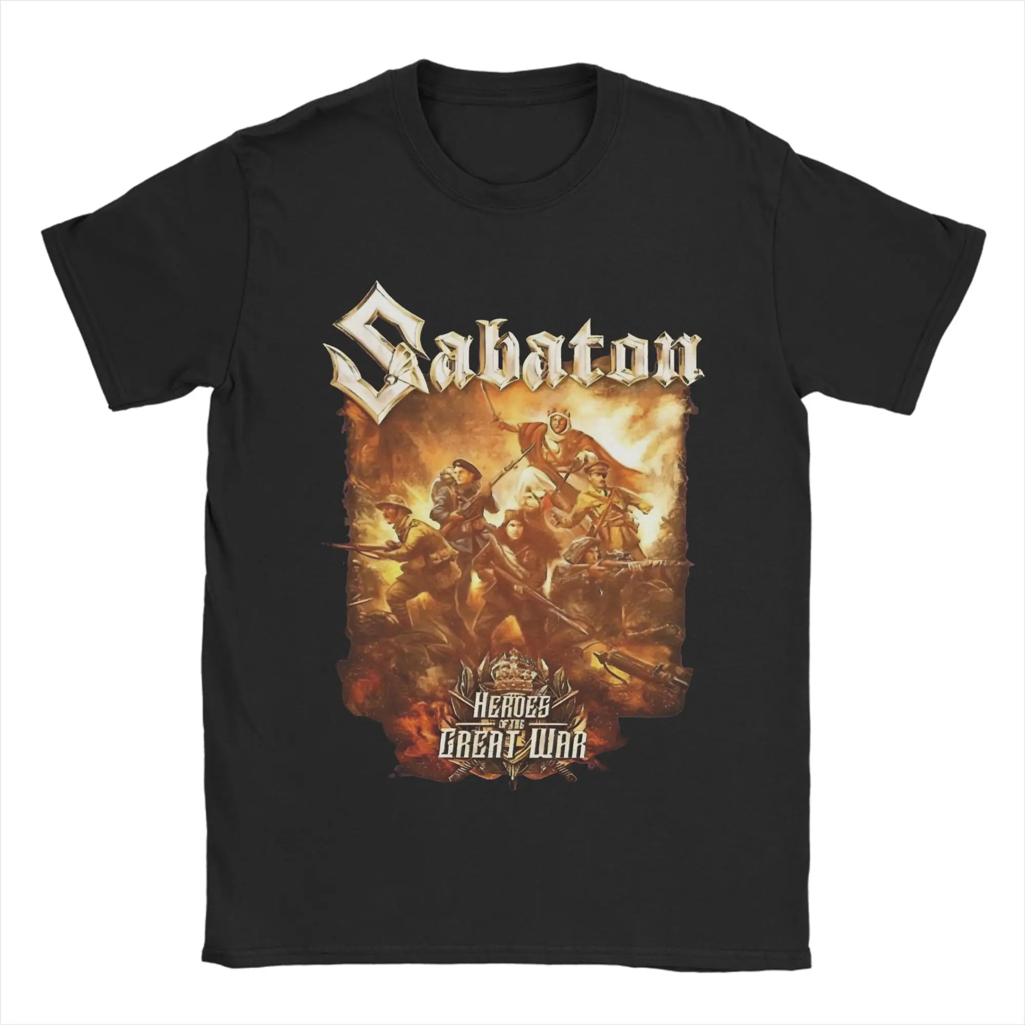 

Sabatones Power Metal Band Аксессуары Футболки унисекс Футболка из чистого хлопка Футболка с рисунком Одежда