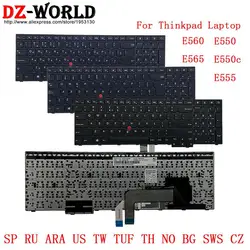 SP RU ARA US TW TUF TH NO BG SWS CZ Lenovo Thinkpad E550 C E555 E560 E565 노트북 용 스페인어 러시아어 태국어 스위스 아랍어 키보드