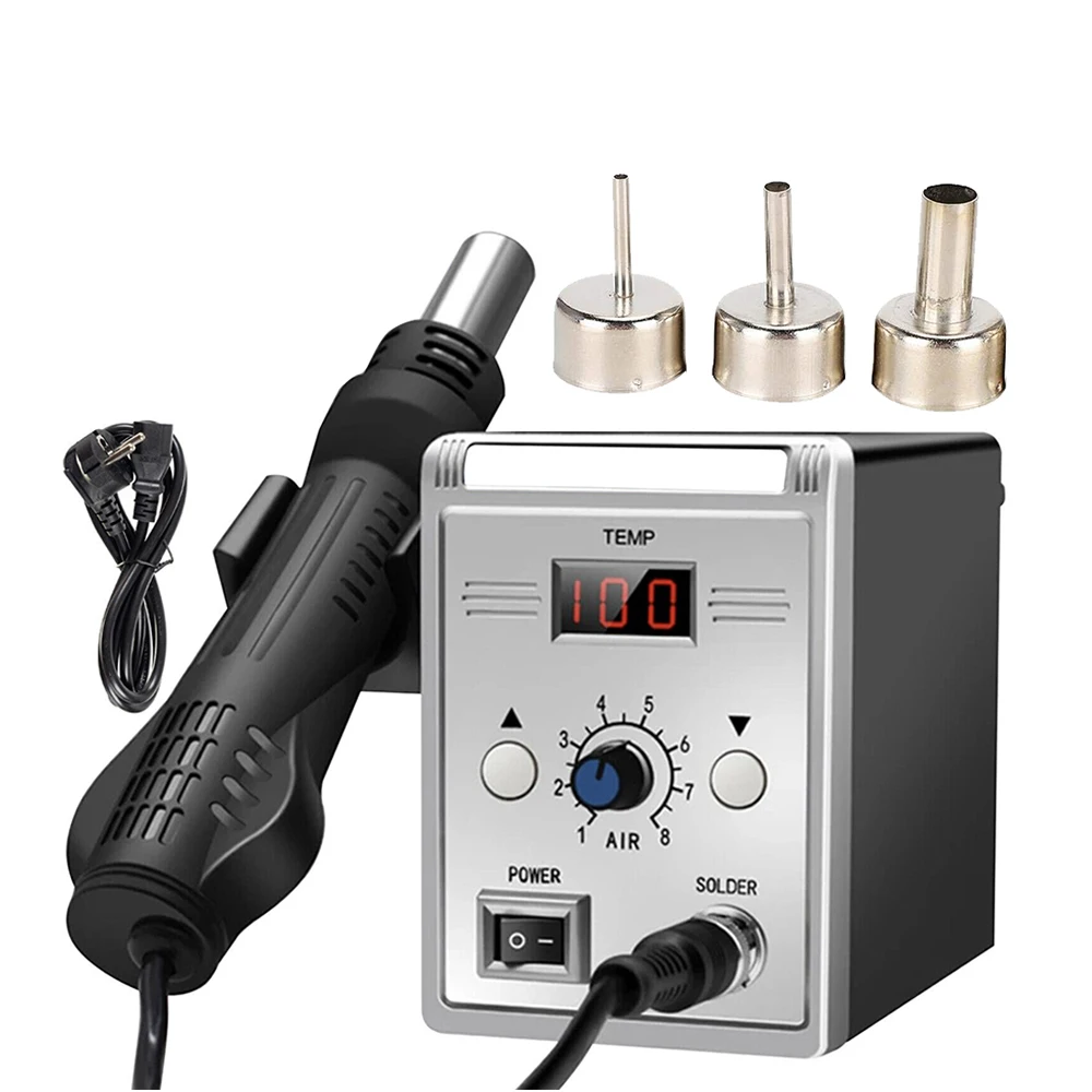 Podofo 700W Heteluchtpistool BGA Soldeerstation 100-500 ℃   Heteluchtpistoolstation Snelle verwarming Voor SMD SMT-lasreparatiegereedschap