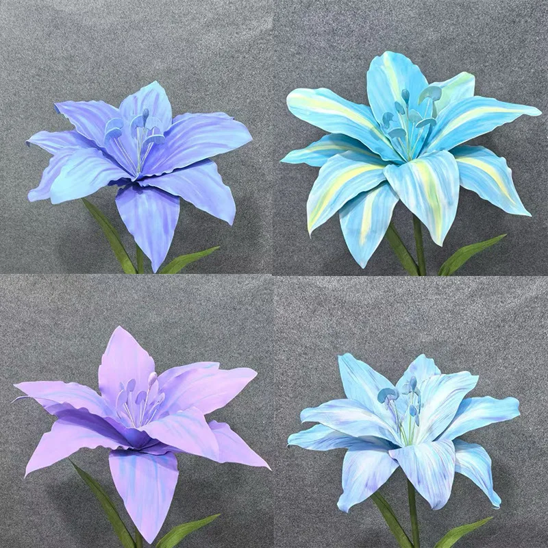 Large paper art lily wedding road guide decoration props shopping mall Meichen shop window wedding photography flower