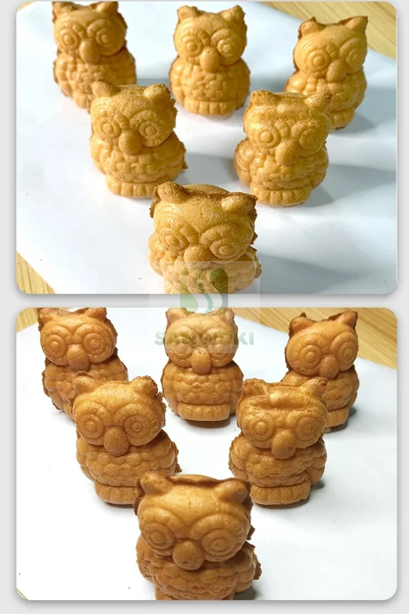 Stainless Steel 9 Pieces Owl Shape Waffle Machine Commercial Owl Waffle Donut  Machine Owl Shape Pan Cake Maker Machine