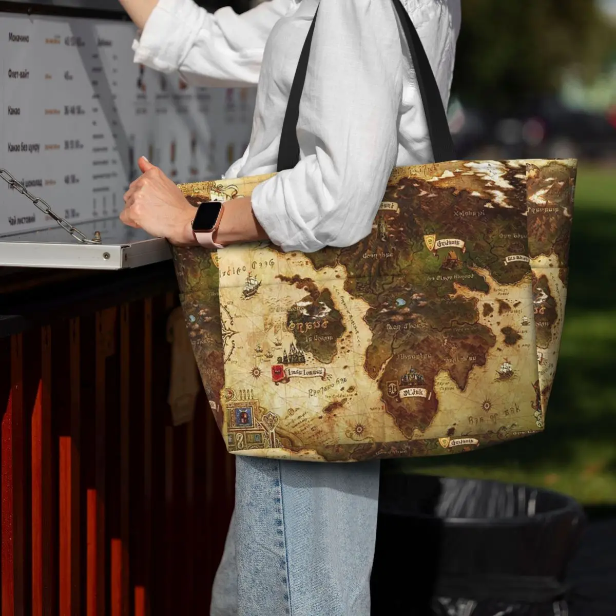 Eorzea Ffxiv Map Beach Tote Bag Sport Gym Yoga Duffle Large Tote Bag Women Travel Bag Fitness bag