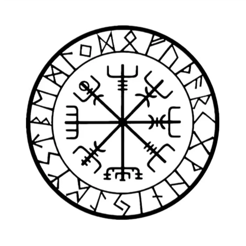 

Waterproof Viking Compass Vinyl Decals for Car Bumper Window - Die-Cut Nordic Symbol Auto Decor Adventure Accessories