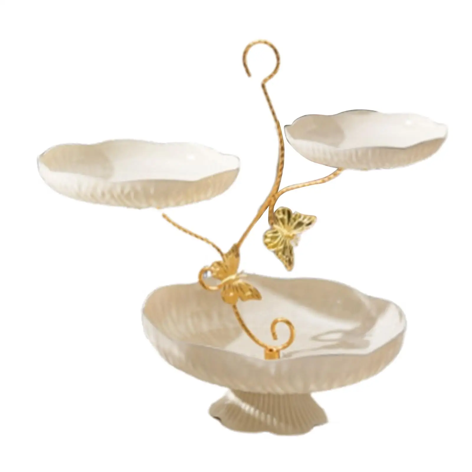 Elegant Fruit Bowl Organizer Three Tier Storage Plate PET Material Serving Tray for Home