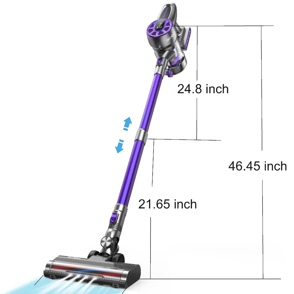 Vacuum Cleaner Cordless, 450W 36Kpa with Long Runtime Detachable Battery, Vacuum Cleaner with LED Display, Handheld Vacuums