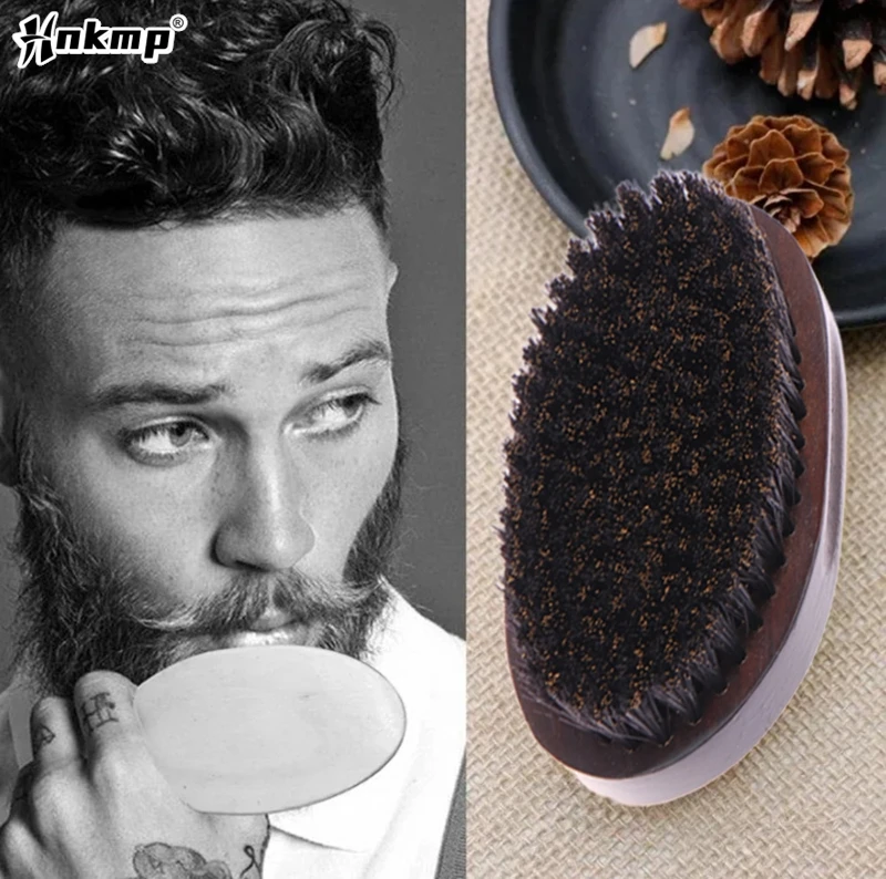 Natural Boar Bristle Beard Brush For Men Bamboo Face Massage That Works Wonders To Comb Beard And Mustache