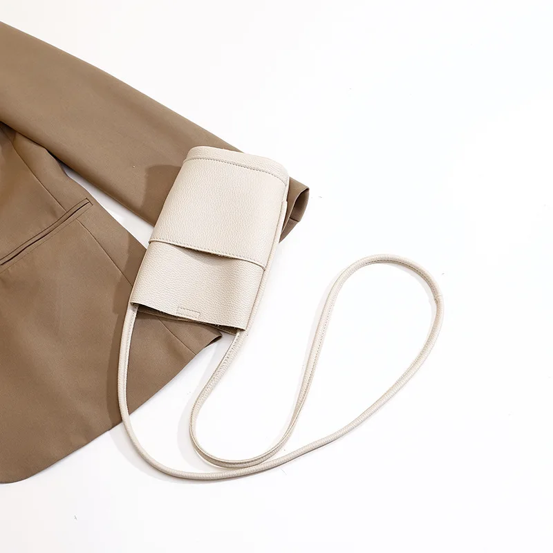 Bolso de teléfono móvil para mujer, bandolera pequeña de cuero Pu, versátil, minimalista, Unisex