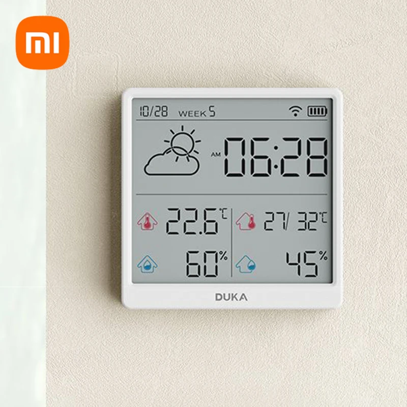 Xiaomi DUKA Wireless Smart Home WIFI Temperature And Humidity Weather Sensor Indoor Clock Hygrometer Mini Digital Thermometer