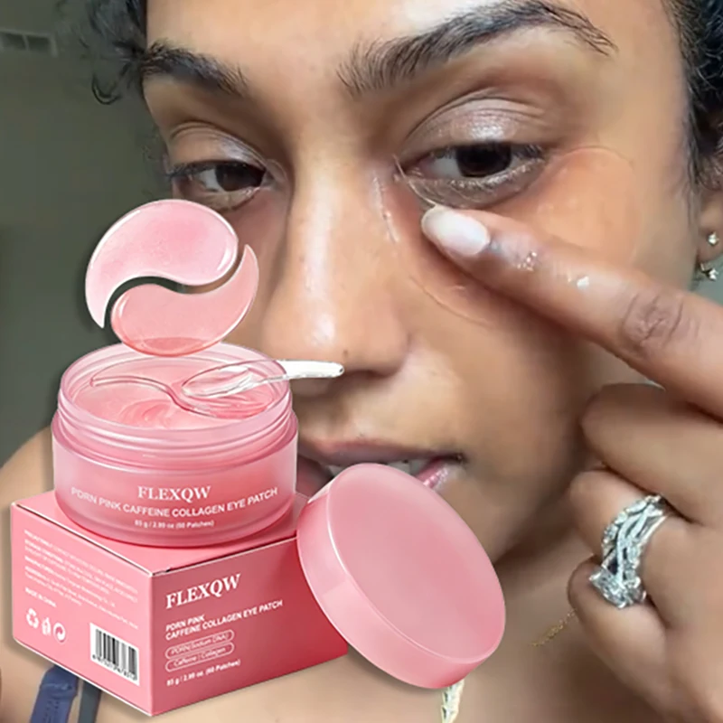Pdrn Caffeine Collagen Eye Patch 30 Pairs Pink Gel Eye Patches Gentle Moisturizing Reduce Fine Lines Soothing Firm Eye Skin