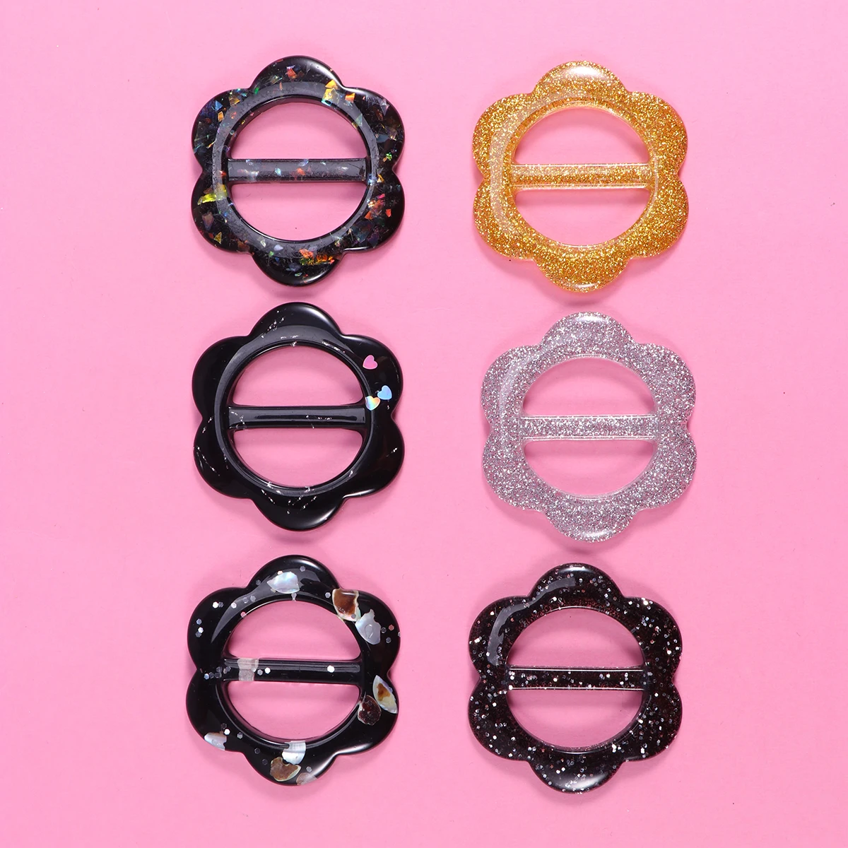 10 قطعة الراتنج زهرة على شكل الخصر مشبك كليب تي شيرت كليب وشاح خواتم أبازيم الملابس الزاوية معقود م المرأة