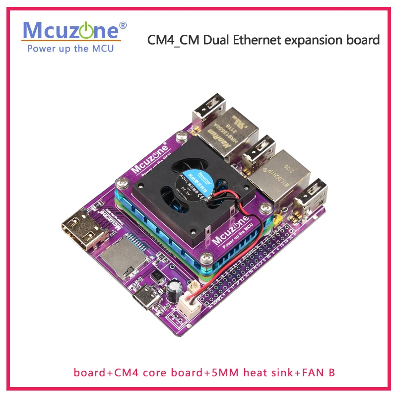 CM4_CM Dual Ethernet expansion board RTC FAN USB2.0 Gbps Ethernet RPI OS,Ubuntu,KALI