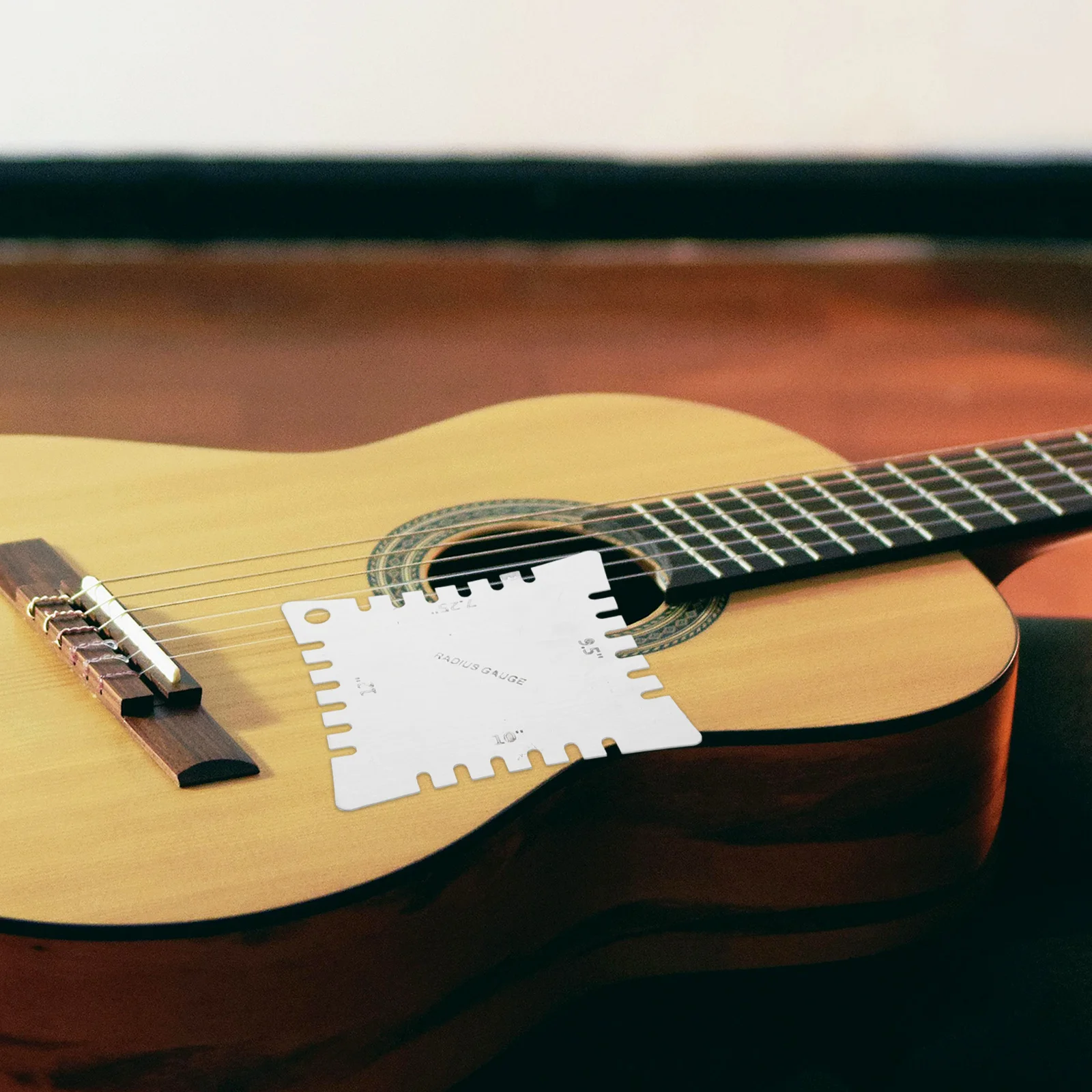 

4 pcs Guitar Measuring Tool Stainless Steel String Action Ruler Fretboard Radius Gauge Bridge Height Depth Gauge For Guitar Bass