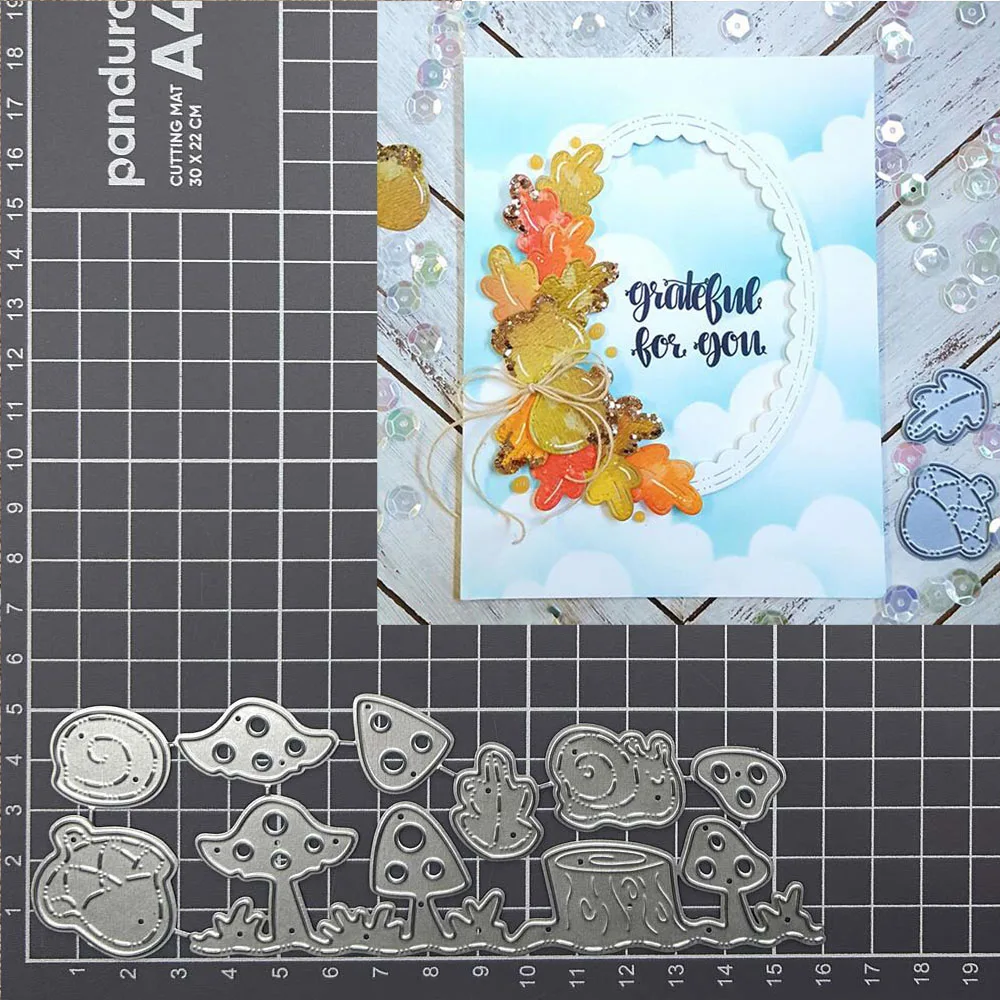 Snails Mushrooms Metal Cutting Die Scrapbooking DIY paper card Photo Album Decorating workmanship embossing