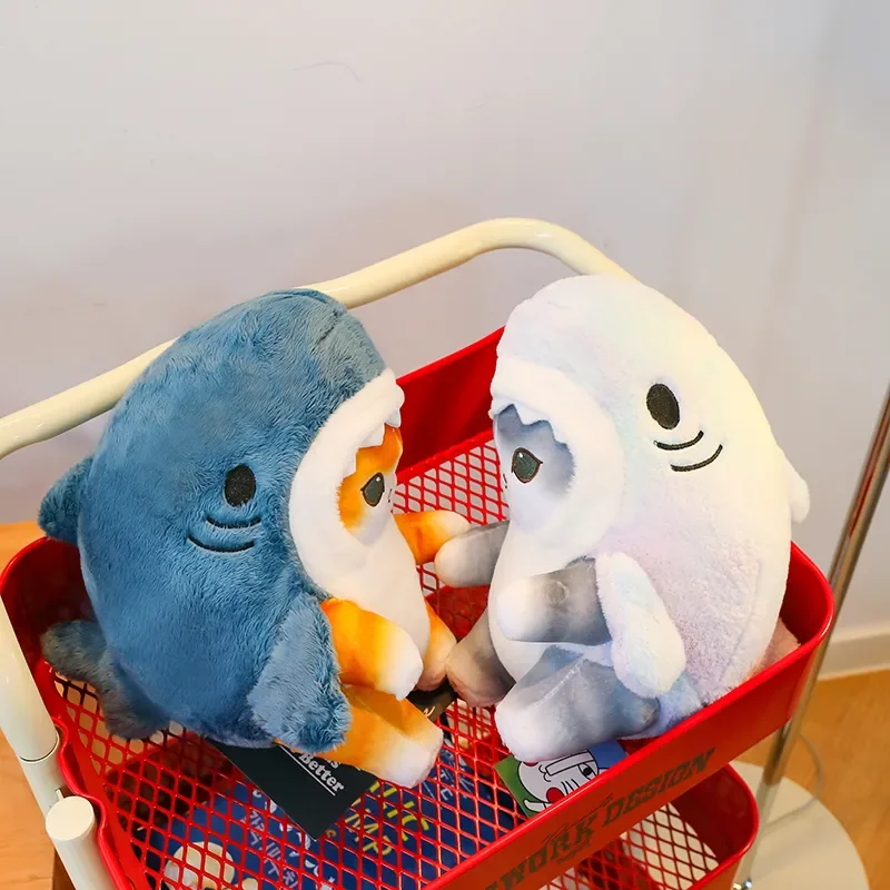 Stuffed 25cm Playful cute Shark cat Transform doll Plush Toy for Kids Fan Cosplay Birthday Holiday Gifts Collect XMAS decorate
