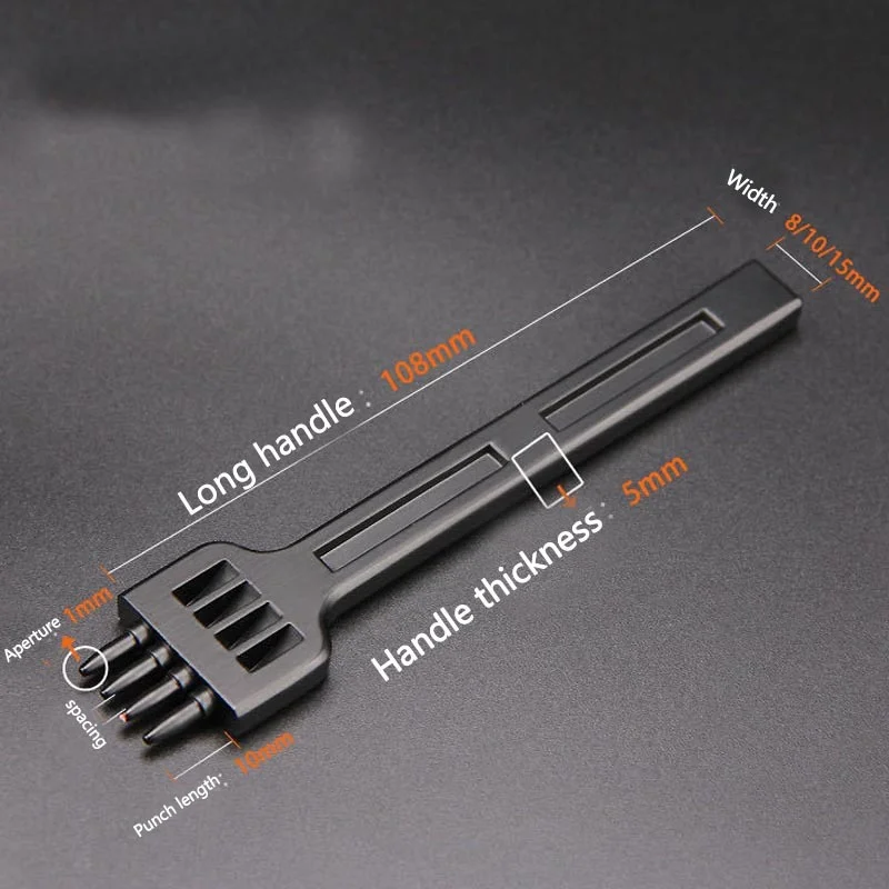 1 pz 4/5/6mm in pelle nera foro tondo strumento di perforazione di fila fai da te rotondo punzone cucito intaglio lavoro sella Set muslimc.