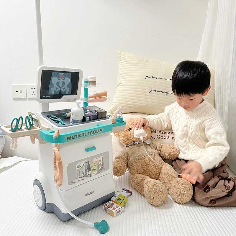 お医者さんごっこおもちゃセット、医者さん、看護師さん、病院ごっこ遊び、幼児向け医療カートキット、サウンド付き、3～5歳向け子供用おもちゃ