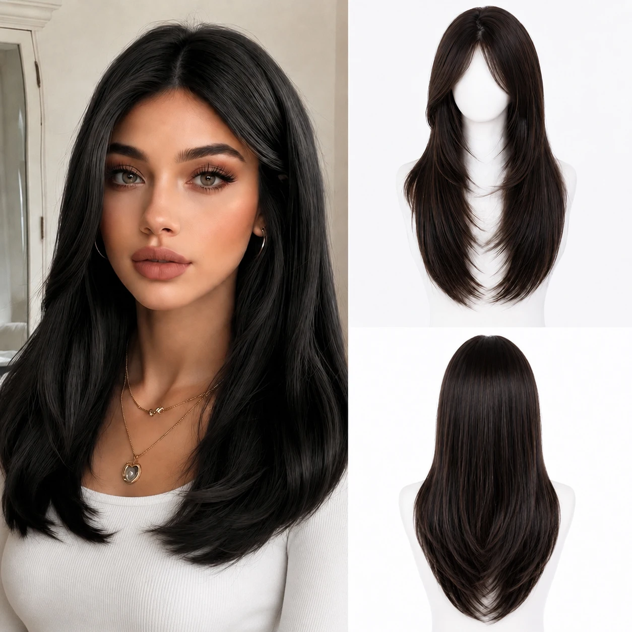 

5x5 Silk Base Glueless Human Hair Wigs For Women 100% Virgin Brazilian Bone Straight Silk Top Wig Pre Plucked Natural Scalp