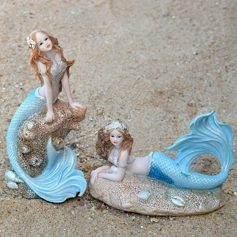 

European Creative Resin Mermaid Ornaments Art Home Children's room Table Furnishing Crafts Office Desktop Figurines Decoration