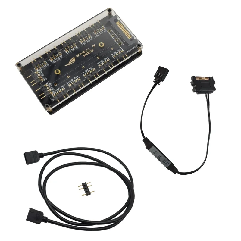 

Использование концентратора для порта питания SATA ASUS AURA SYNC Кабель Интерфейс вентилятора материнской платы 12 В 4 контакта 5 В 3-контактный разветвитель HUB RGB