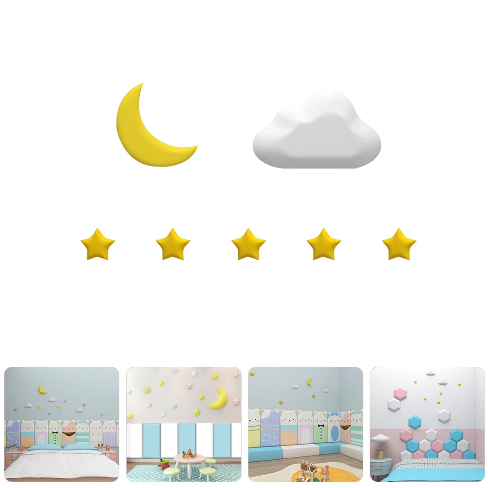 

1 Set Star Moon Self-Adhesive Anti-Collision Cushion For Room Thickened Pad Easy Install Protection Sticker Background