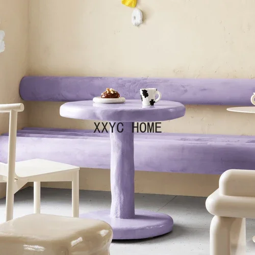 

Creative Pebble Shaped Table Coffee Shop Milk Tea Shop Ins Style Dining Chair Combination