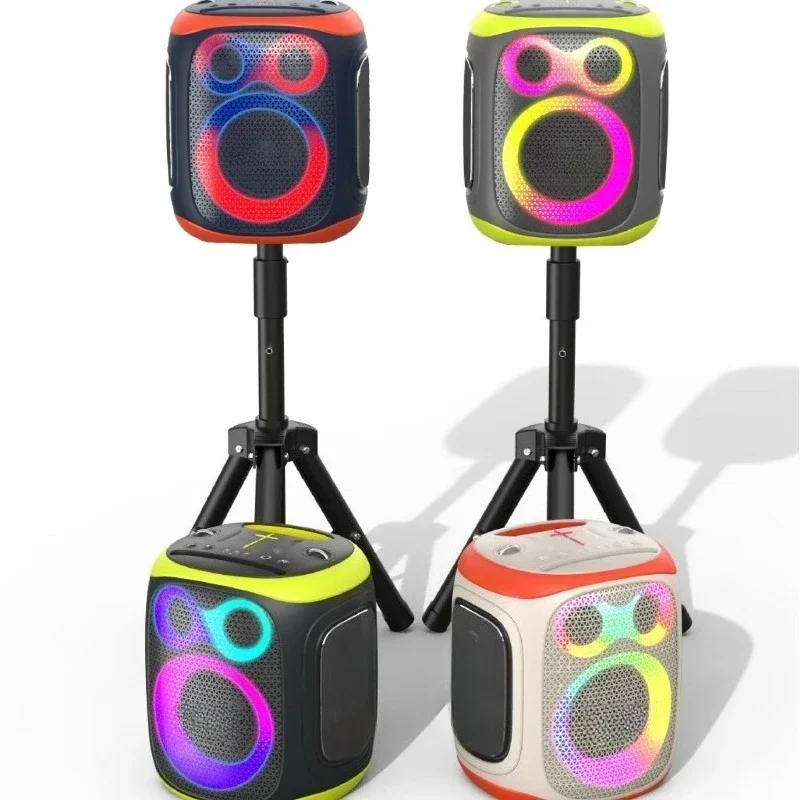Outdoor colorful lights bluetooth speaker 120W high power overweight subwoofer wireless microphone