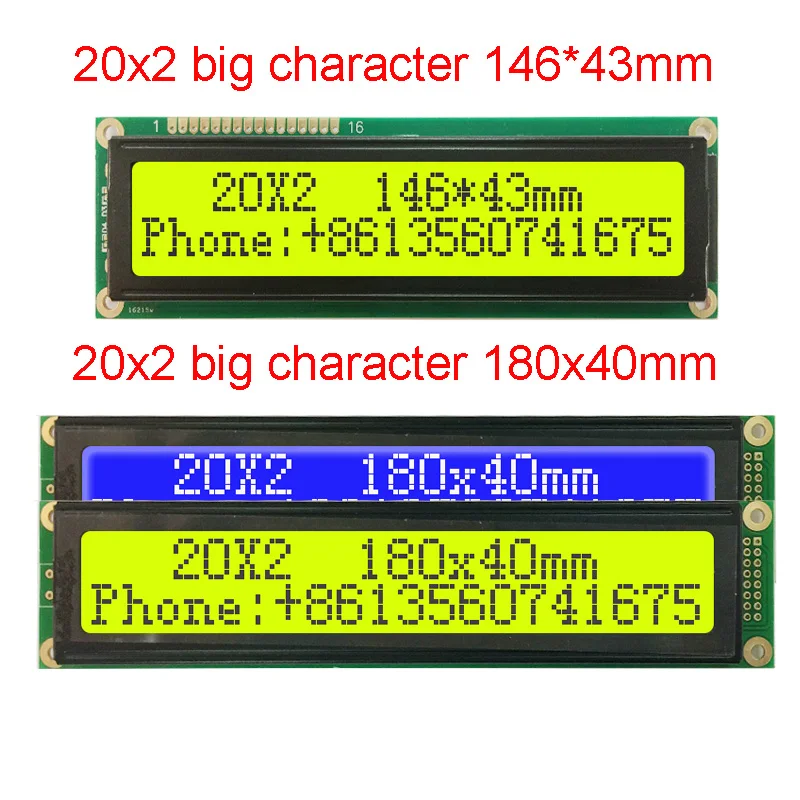Grande módulo de exibição Lcd 20022 20x2 146*43mm em vez de WH2002M PC2002-L SBS02002C0 AXSC202C