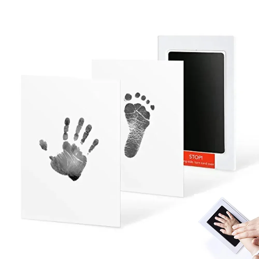 Newborn Baby DIY Hand And Footprint Kit Ink Pads Photo Frame Handprint Toddlers Souvenir Accessories Safe Clean Baby Shower Gift