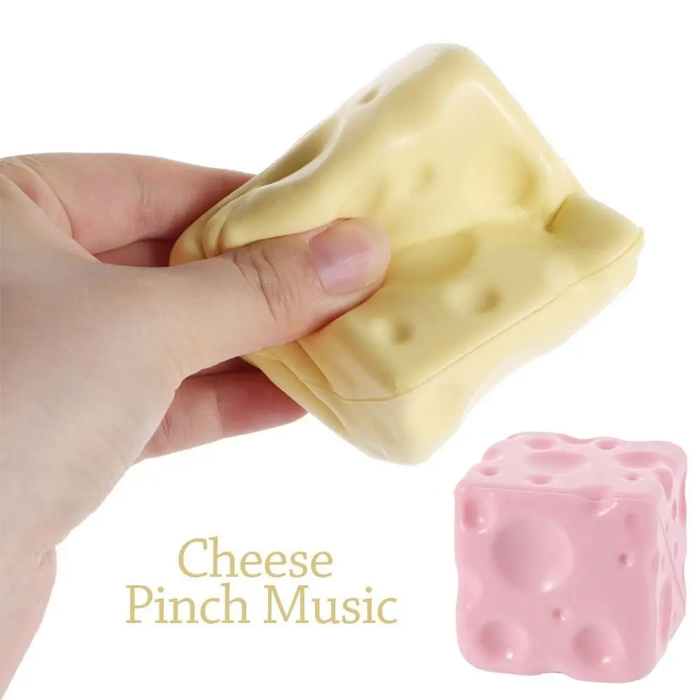 Shapeable Cheese Pinch Toy Non-Bounce Anti-Stress Cheese Cube Stress Ball Squishy Texture ASMR Sensory Stress Toy Adults