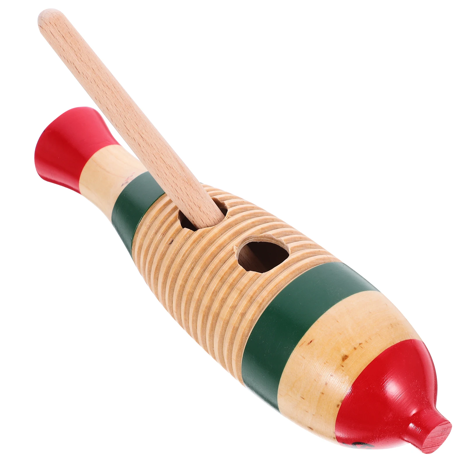

1Set Guiro Percussion Instrument Beginner Wooden Guiro Music Instrument for Children Toddler Fish-Shaped Educational Rhythm Gift
