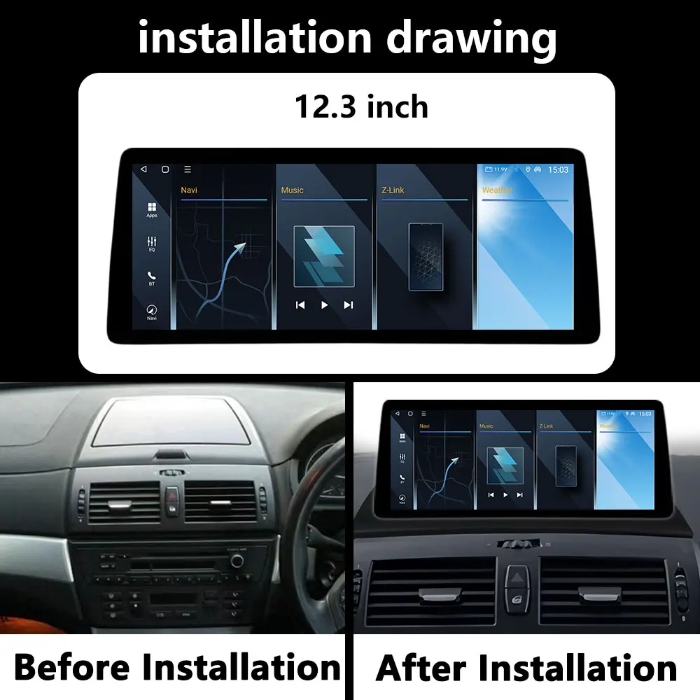 محرك اليد اليمنى 12.3 بوصة Android15 لسيارات BMW X3 E83 2005-2011 Carplay اللاسلكي GPS Navi DSP شاشة ستيريو ملحقات السيارات 4G WiFi #6
