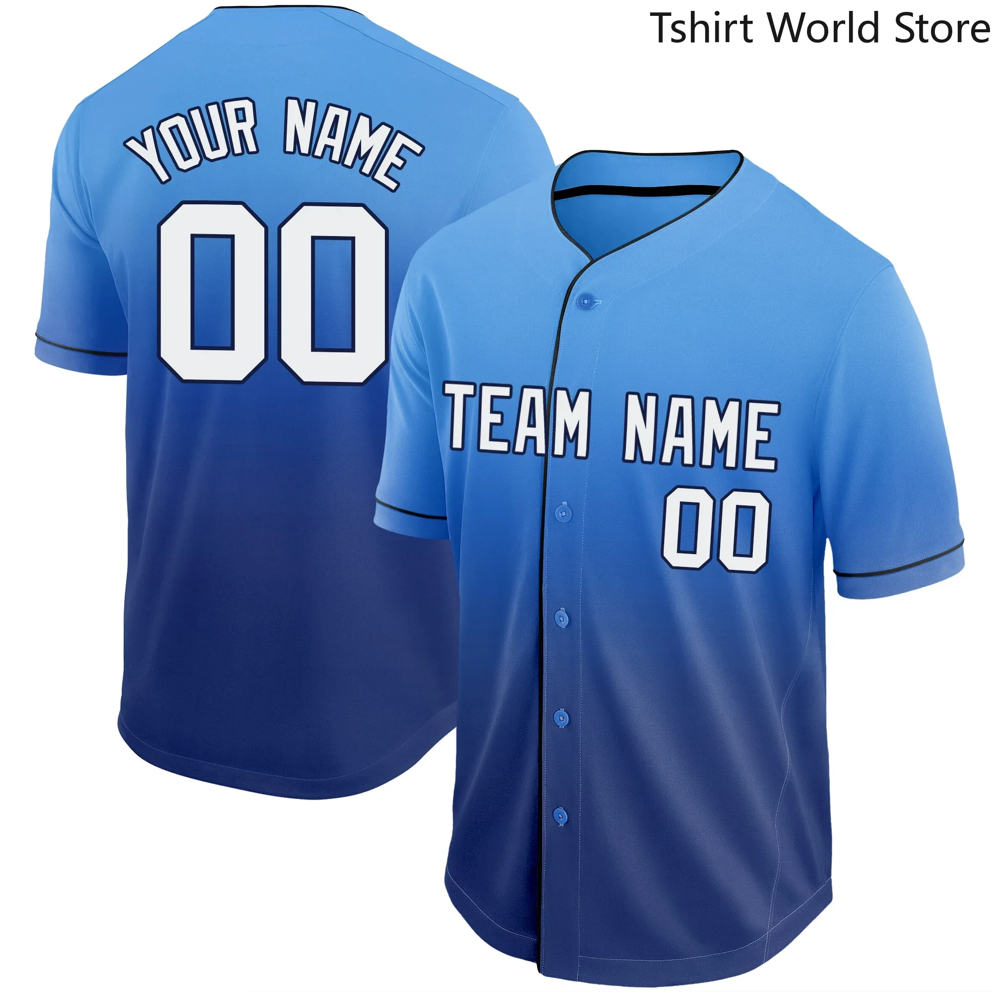 

Custom Baseball Jersey Full Sublimated Name/Numbers Full Button V-neck Shirts for Men/Women/Kids Christmas Gift Outdoor Game