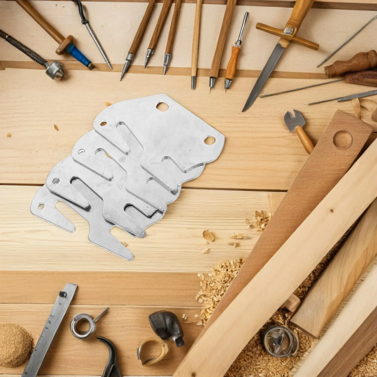 

4Pcs Premium Metal Bed Rail Hook Plates Easy Install Wood Bed Frame Brackets Compatible with American Style Headboards