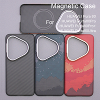 600D Real-thin Carbon Fiber Phone Case for huawei pura 80/80 pro/80 ultra case Aramid Fiber fabric thin hard Magnetic balck Case