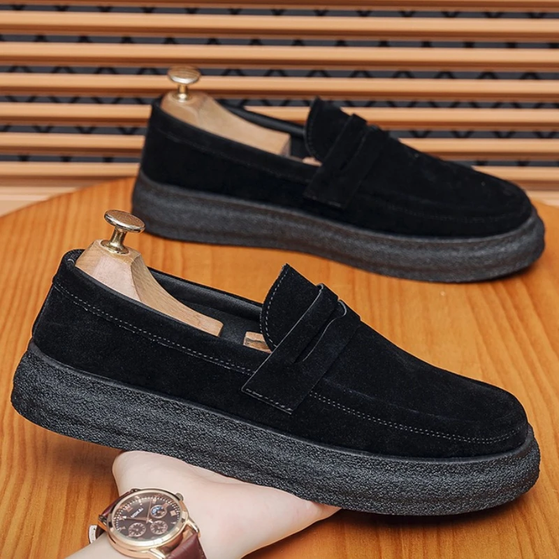 Spring and Autumn Flat-heeled Low-top Men's Large-sized Fashionable Casual Loafers Light Comfortable Soft and Lightweight