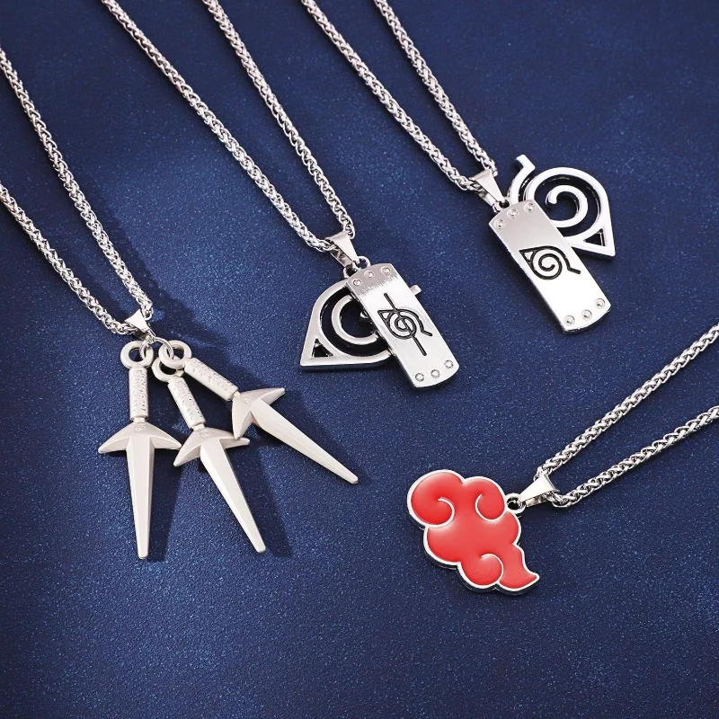 

Naruto Cartoon Necklace Akatsuki Organization Red Cloud Ninja Logo Pendant Jewelry Birthday Gift Pendant Kawaii Gift Wholesale