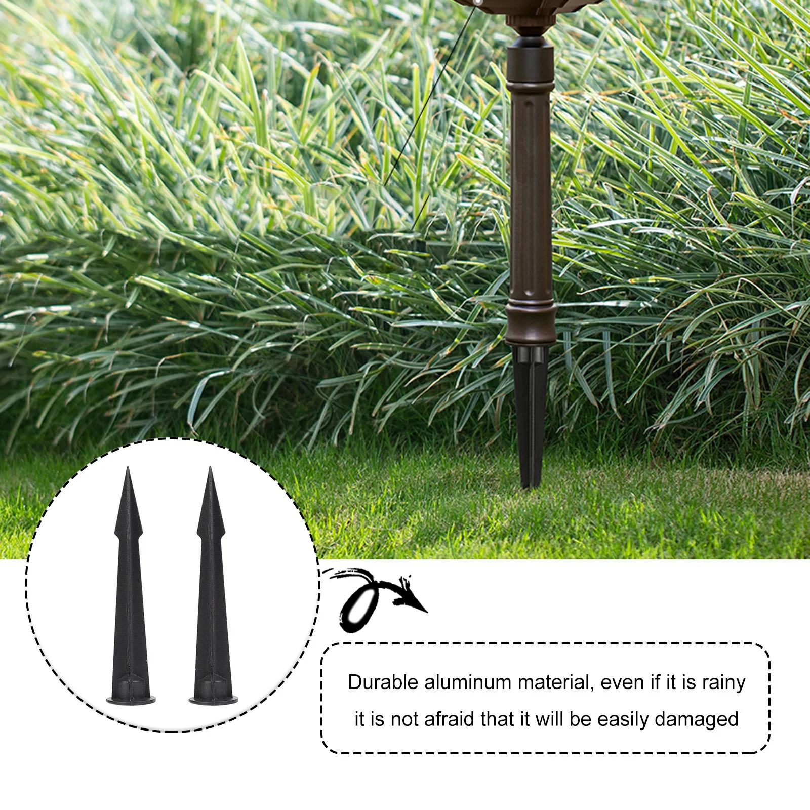 

2pcs Solar Lawn Lights Ground Spikes Aluminum Weather Resistant For Garden Outdoor Decoration Led Landscape Light Stakes