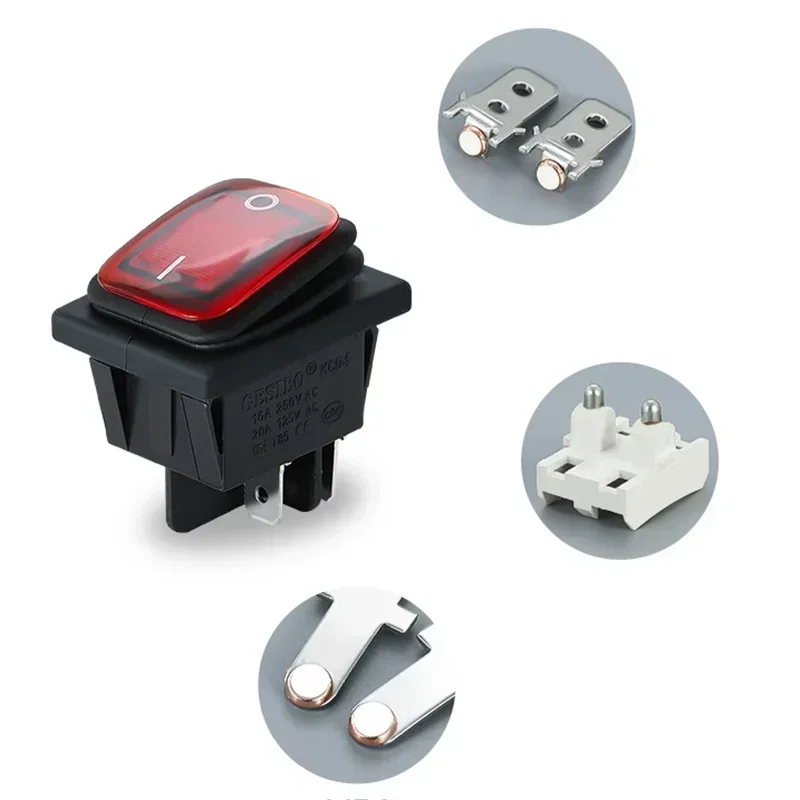 2 قطعة KCD4 مقاوم للماء ختم التبديل الروك التبديل 4Pin ON-OFF Kcd4 مفتاح بـزر دفع مع مصباح ليد Lamp16A 12 فولت 220 فولت