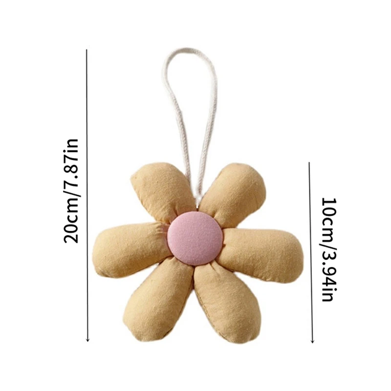 Candy Color Fabric Flower Keychain Cute Floral Shape Keyrings For Girl Backpack Pendant Bags Decoration Accessories