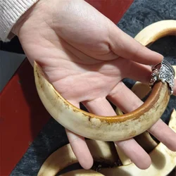 Mai Chuang/ Tibetan Silver Inlaid Artificial Breeding Wild Boar Tooth Necklace Pendant Retro Fashion Elegant Jewelry Couple Gift