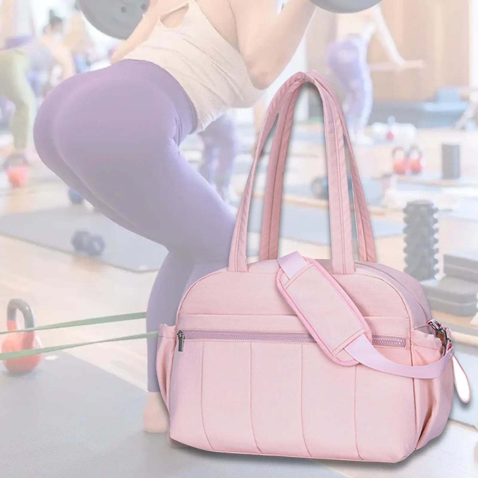 Bolsa de lona para mujer, bolsa de gimnasio multifuncional para ejercicio, fitness, acampada