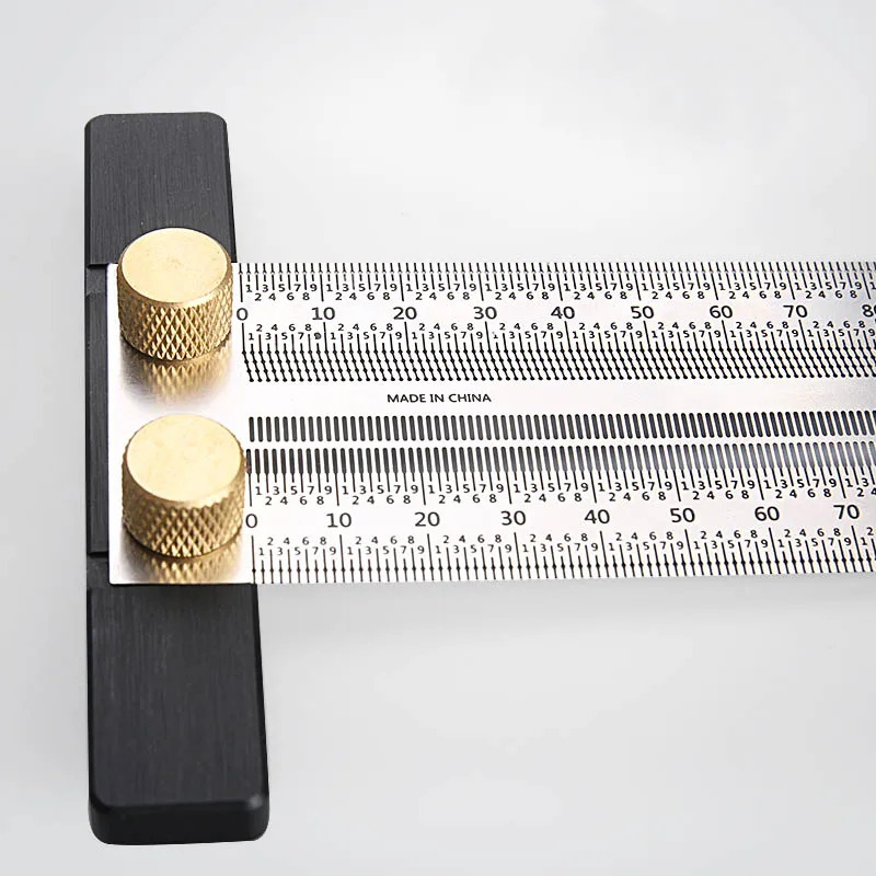 1pc High Precision Scale Ruler 200/300mm Stainless Woodworking Scribing Mark Line Gauge Carpenter Measuring Tool